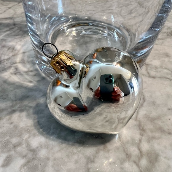 Vintage Blown Glass Heart Ornament - Picture 3 of 3